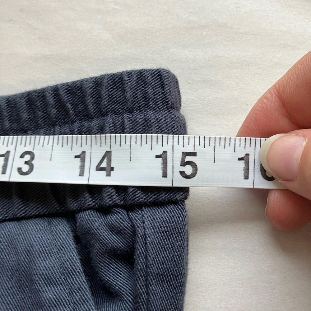COS Linen Blend Pants Pull On Navy Blue‎ Sz 8 Straight Leg Pockets Beach Casual